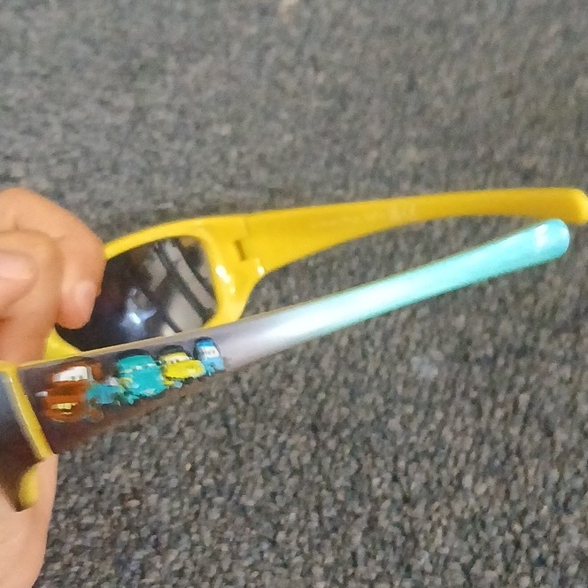 Tiffany Rectangle Sunglasses Yellow Plastic Frame Gray Tinted Lenses