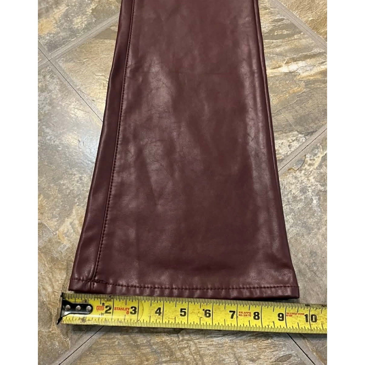 American Eagle Super High Rise Kick Boot Pants Women 10 Burgundy Faux Leather