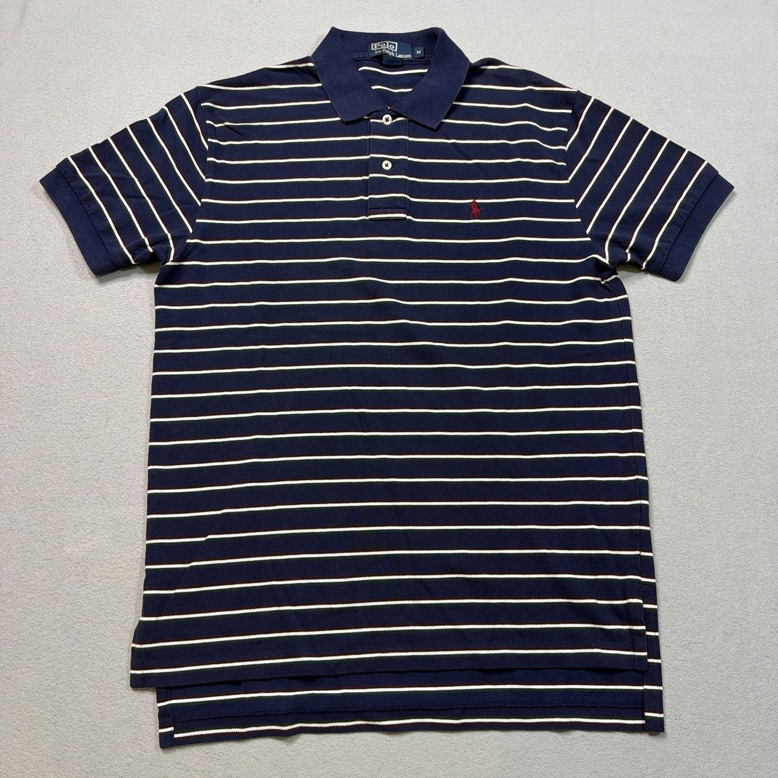 Ralph Lauren Polo Classic Blue White Stripe Pullover Shirt Size Medium