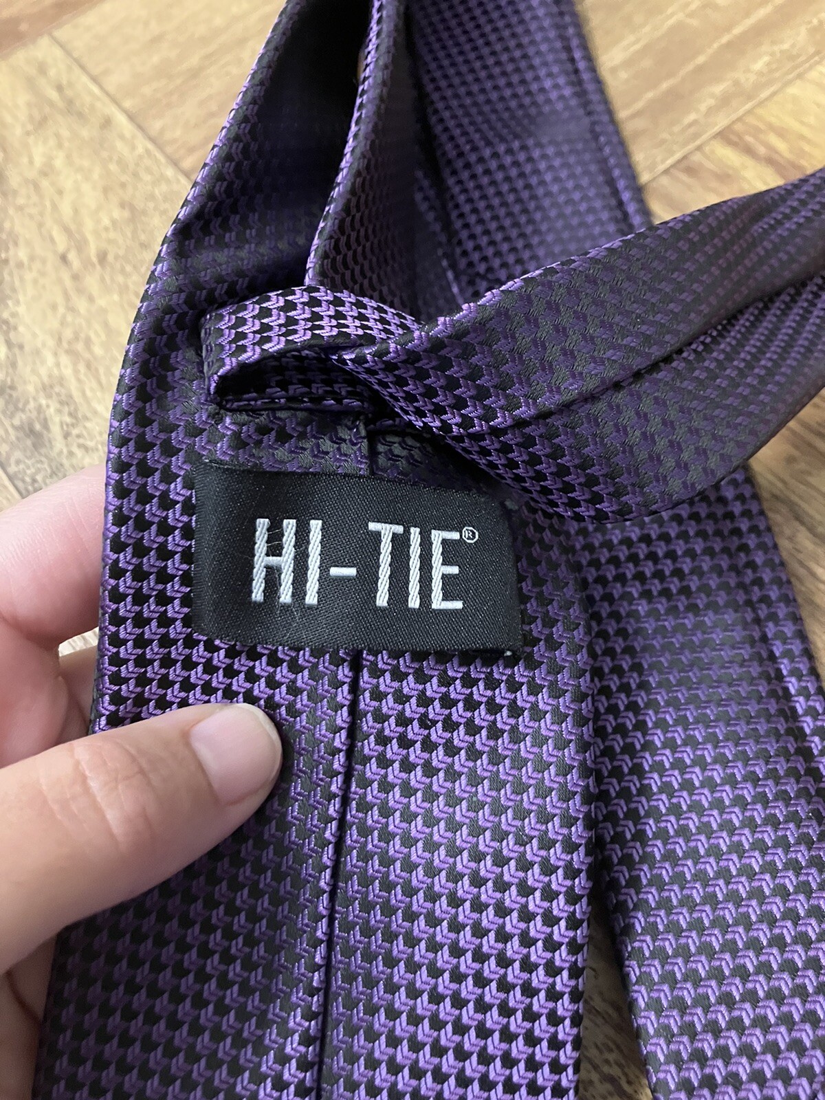 Hi-Tie Men’s Silk Purple Neck Tie EUC Wedding Formal Business RFS #10