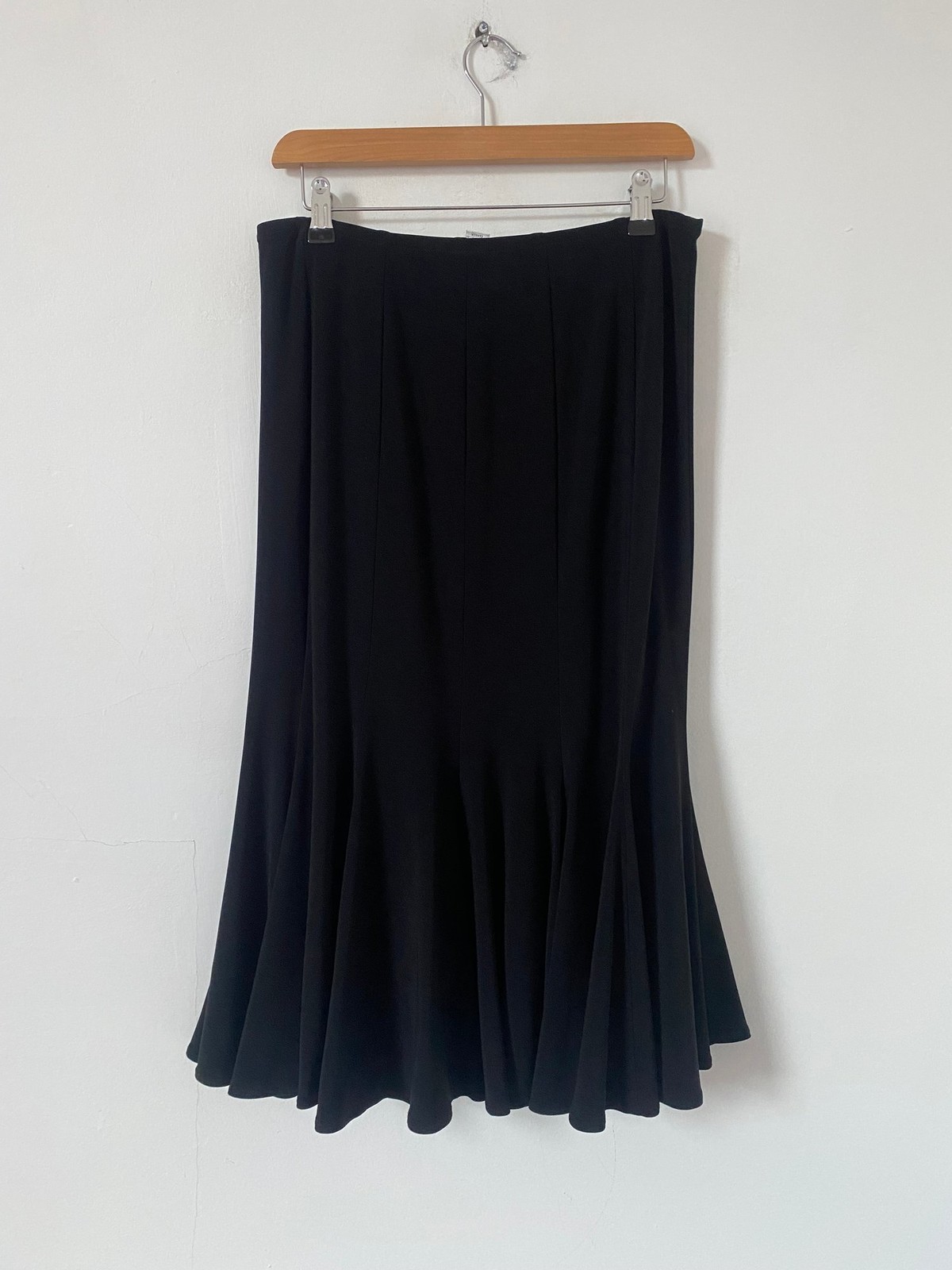 Joseph Ribkoff Skirt Size 16 Black Midi Pleated Elasticated Stretch Jersey