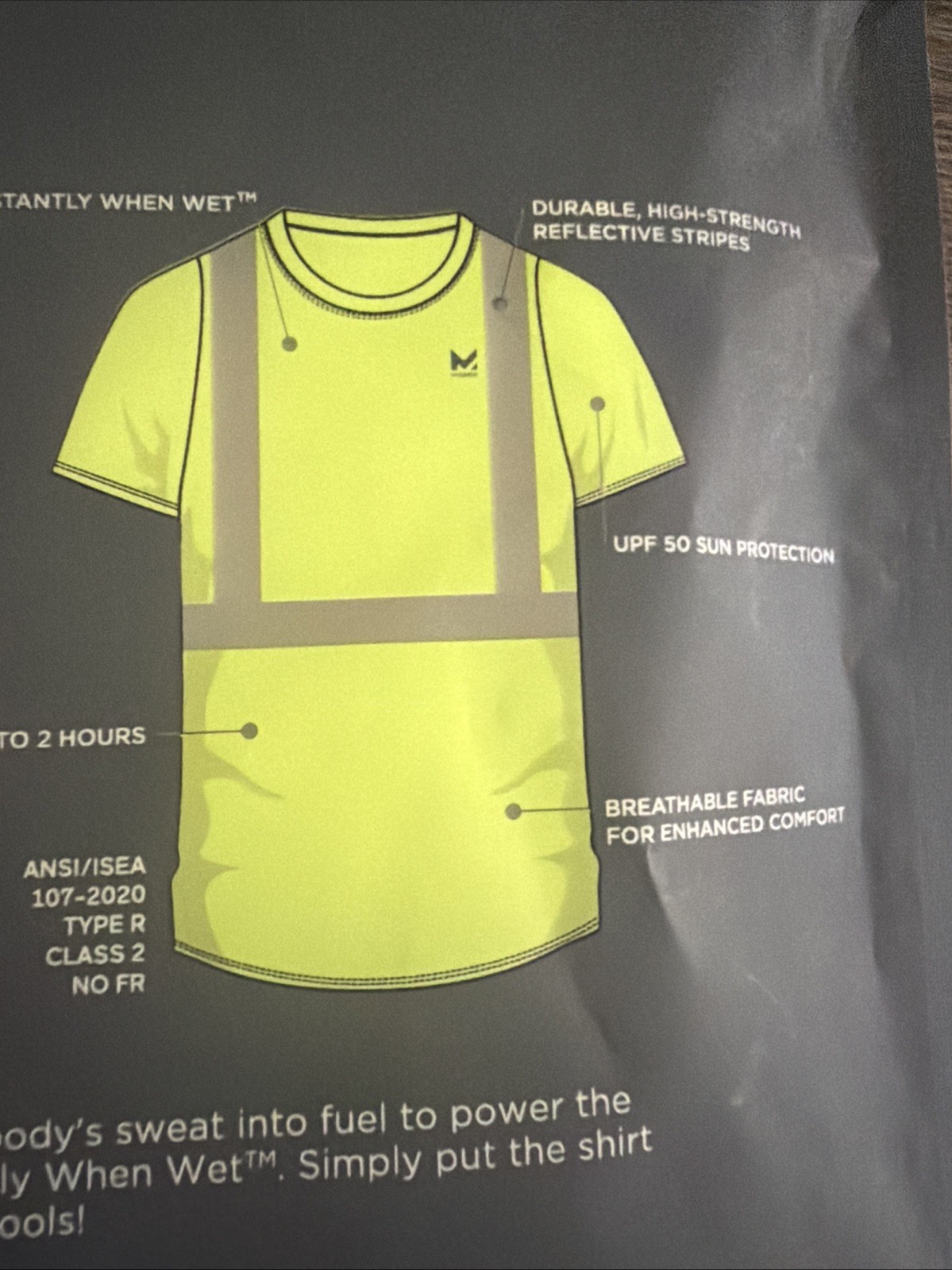 Construction Reflective Safety Trim With 360° Visibility Yellow T-Shirt Size XL