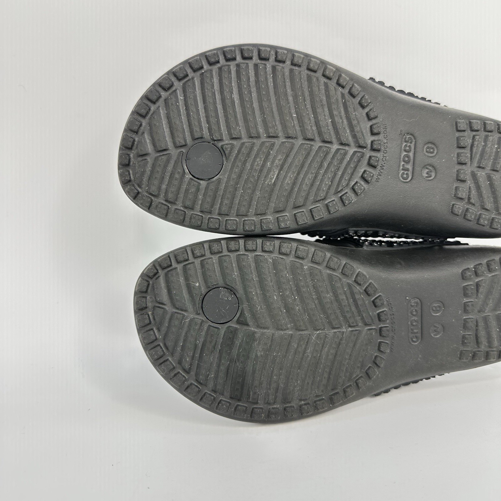 Crocs-Kadee II Embellished Size 8 Women Sandal Flip Flop Thong Black 205741