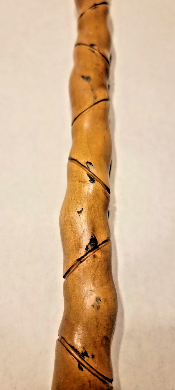Hand Carved Wood Twisted Walking Stick Cane 9.1oz 35” Vintage