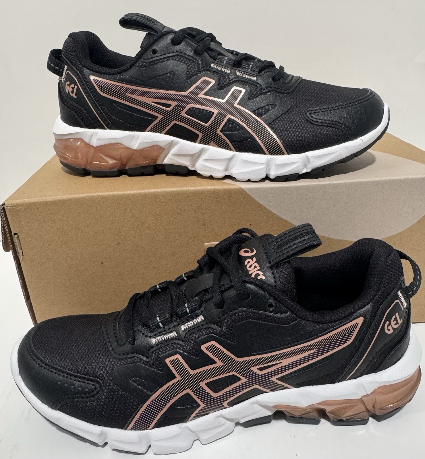 ASICS GEL QUANTUM 90 BLACK ROSE GOLD 1202A040-003 WOMEN SHOES SIZE 5.5