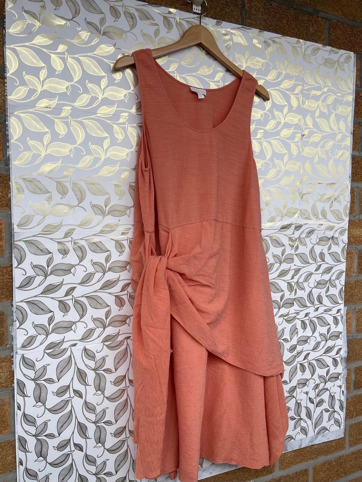 COS Terracotta Tie-Front Midi Dress | Minimalist Scandi Style | Size 12