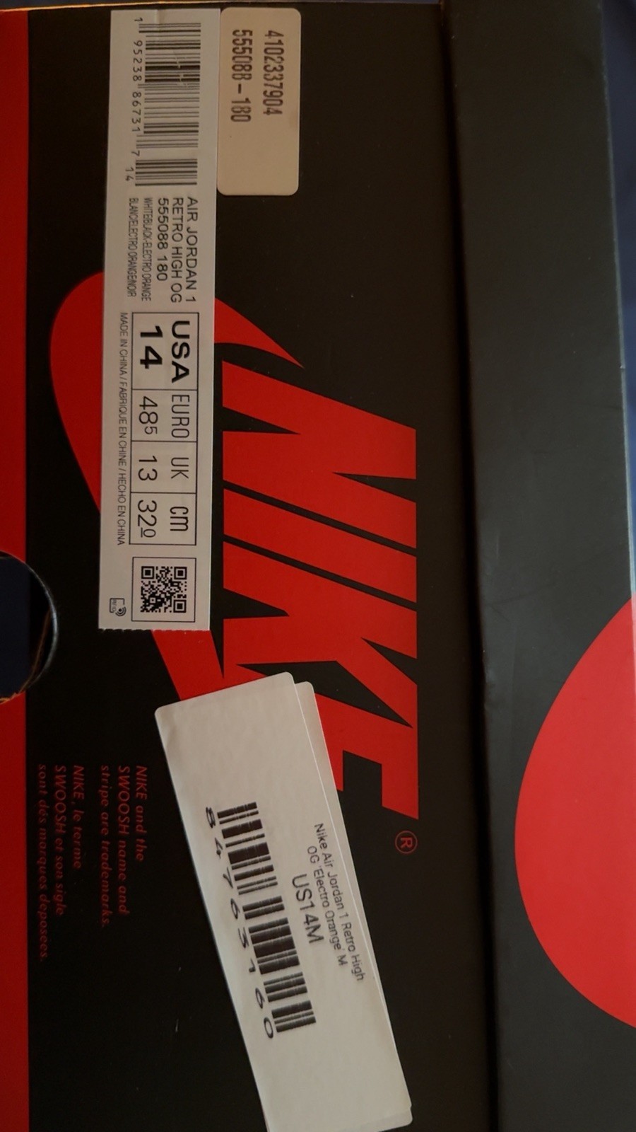 Size 14 – Nike Air Jordan 1 Retro High Electro Orange