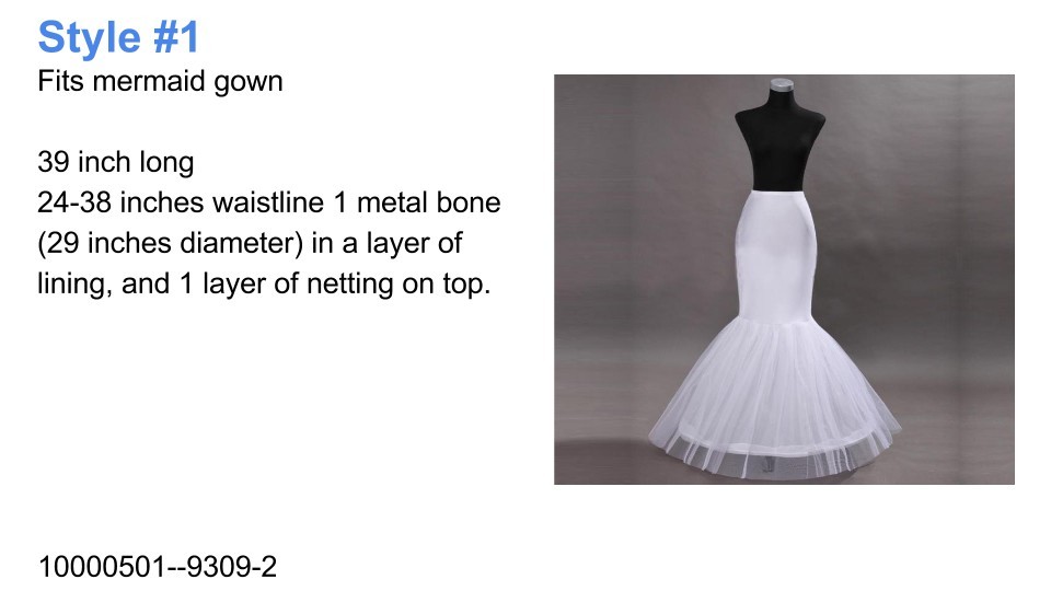 US Stock Wedding Petticoat Bridal Crinoline//Slip/Underskirt A Line Mermaid Slip