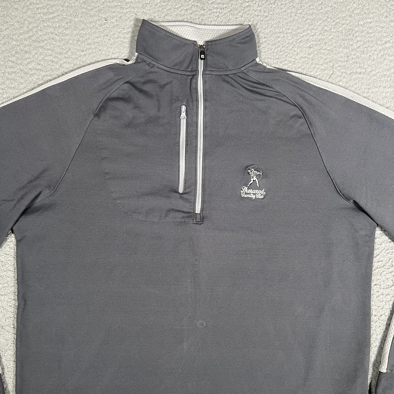 FootJoy Sweater Mens Medium Gray 1/4 Zip Golf Pullover Casual Preppy Sherwood CC