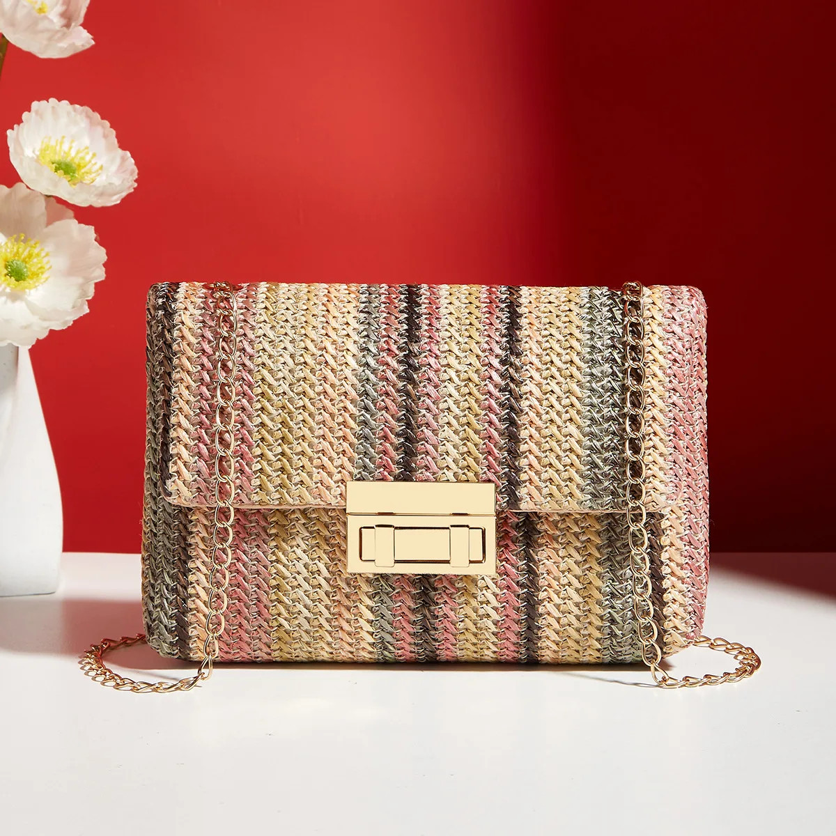 Crossbody Bag for Women Chain Strap Banquet Stylish Accessory Shoulder Bag for D