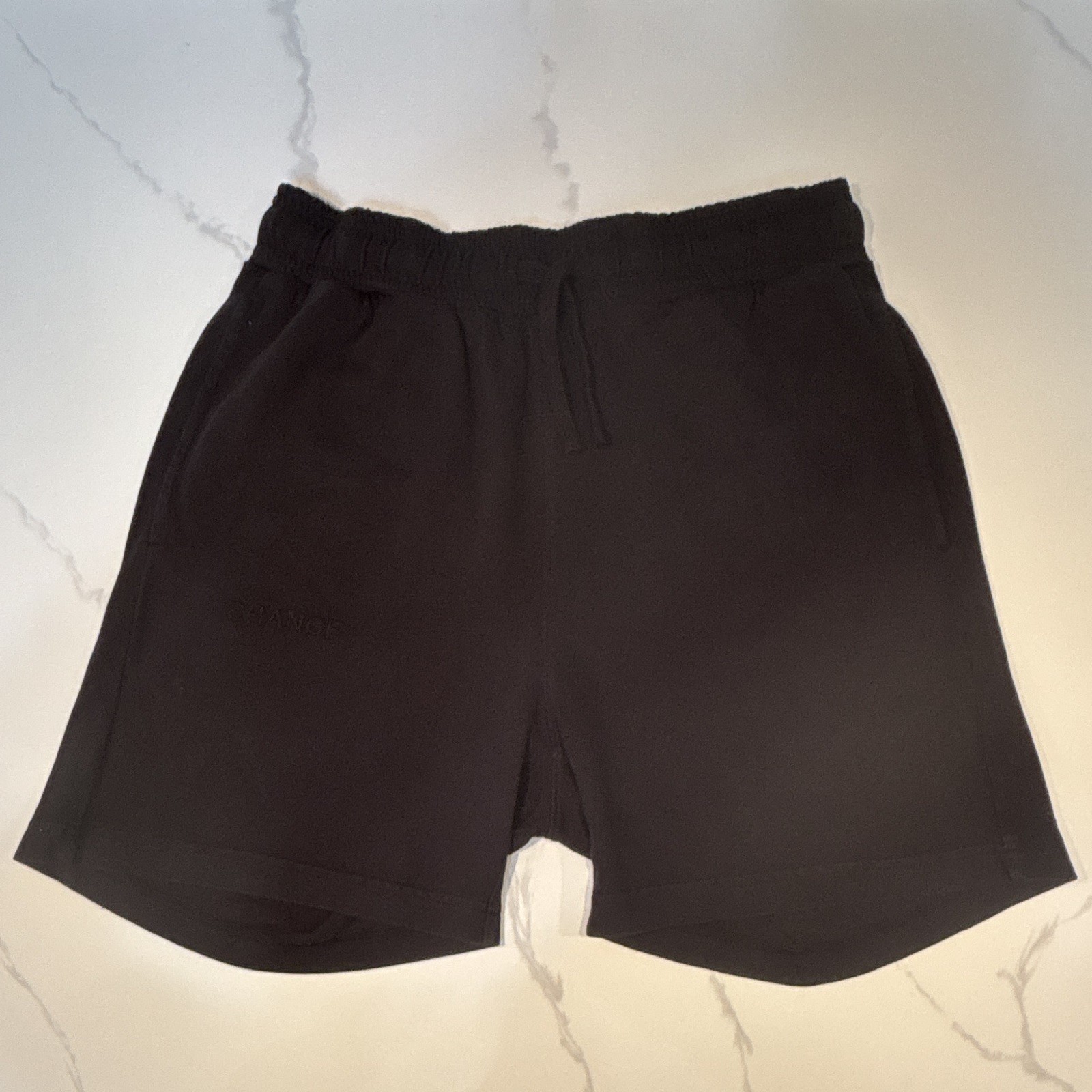 Change of Heart Men’s Black Cotton Sweat Shorts Elastic Waist Pockets Logo