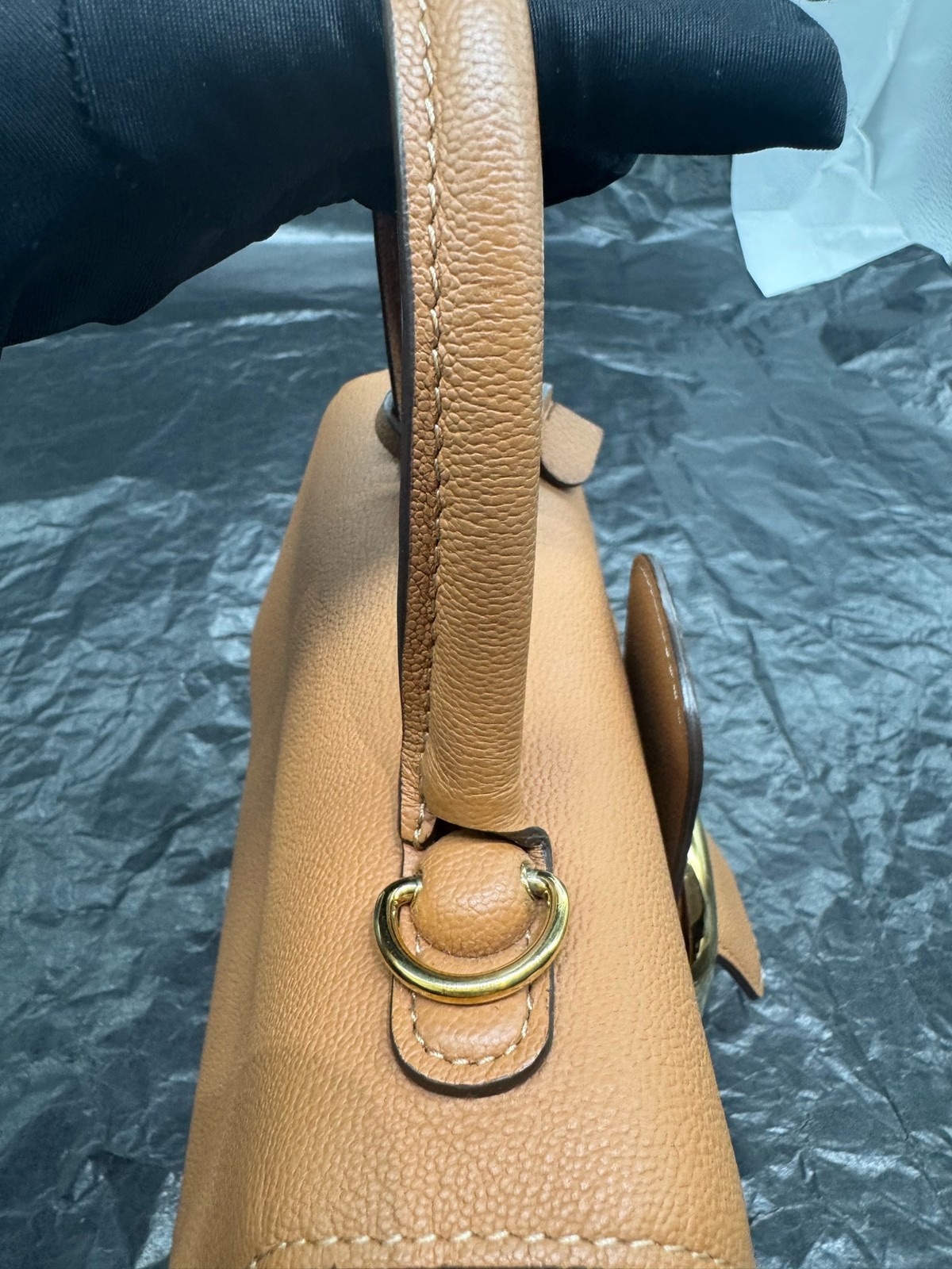 Authentic Delvaux Calfskin Top Handle Bag Golden Brown Gold-Tone eBay AG