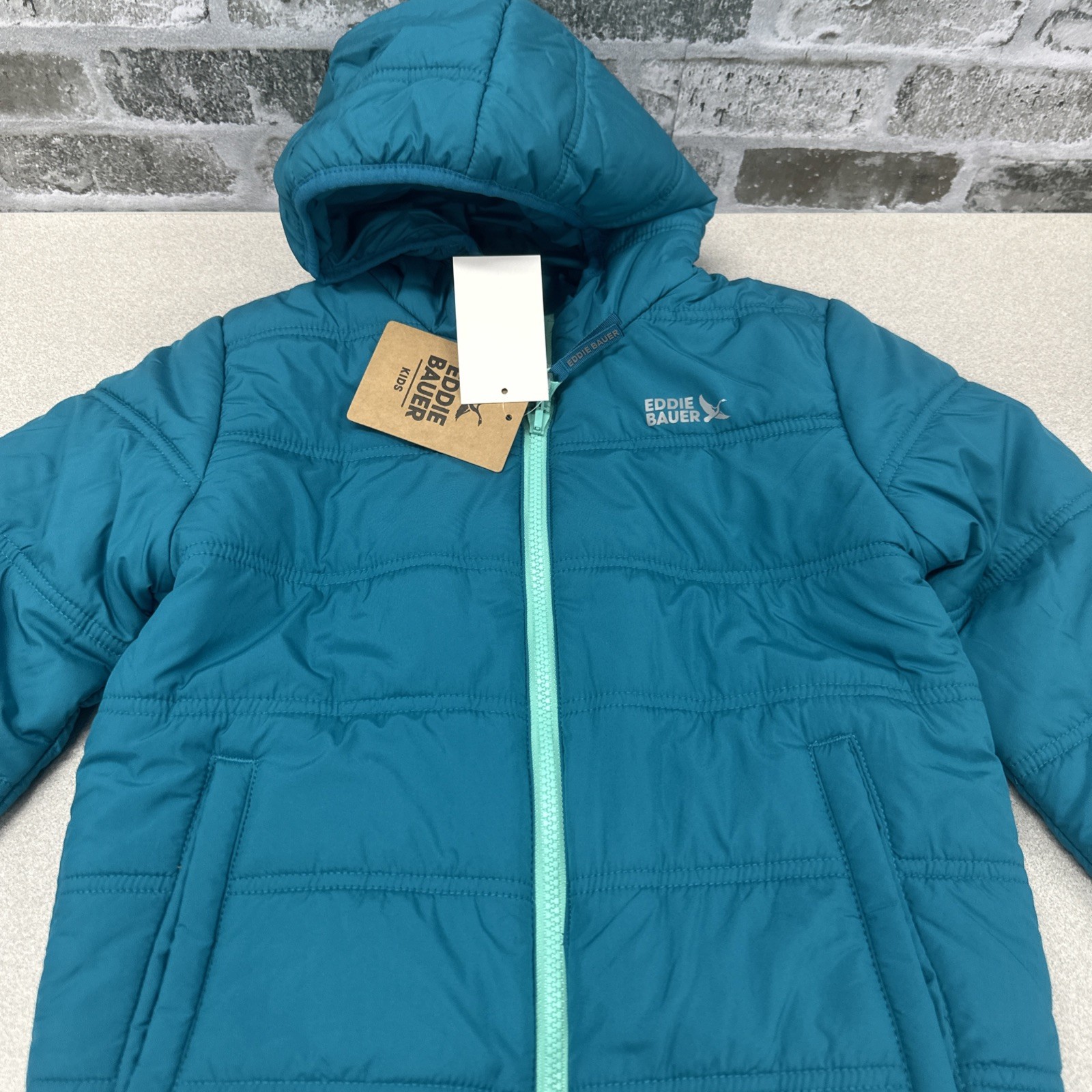 NWT Eddie Bauer Kids Girls Youth Reversible Winter Jacket – Tahitian Tide XS 5/6