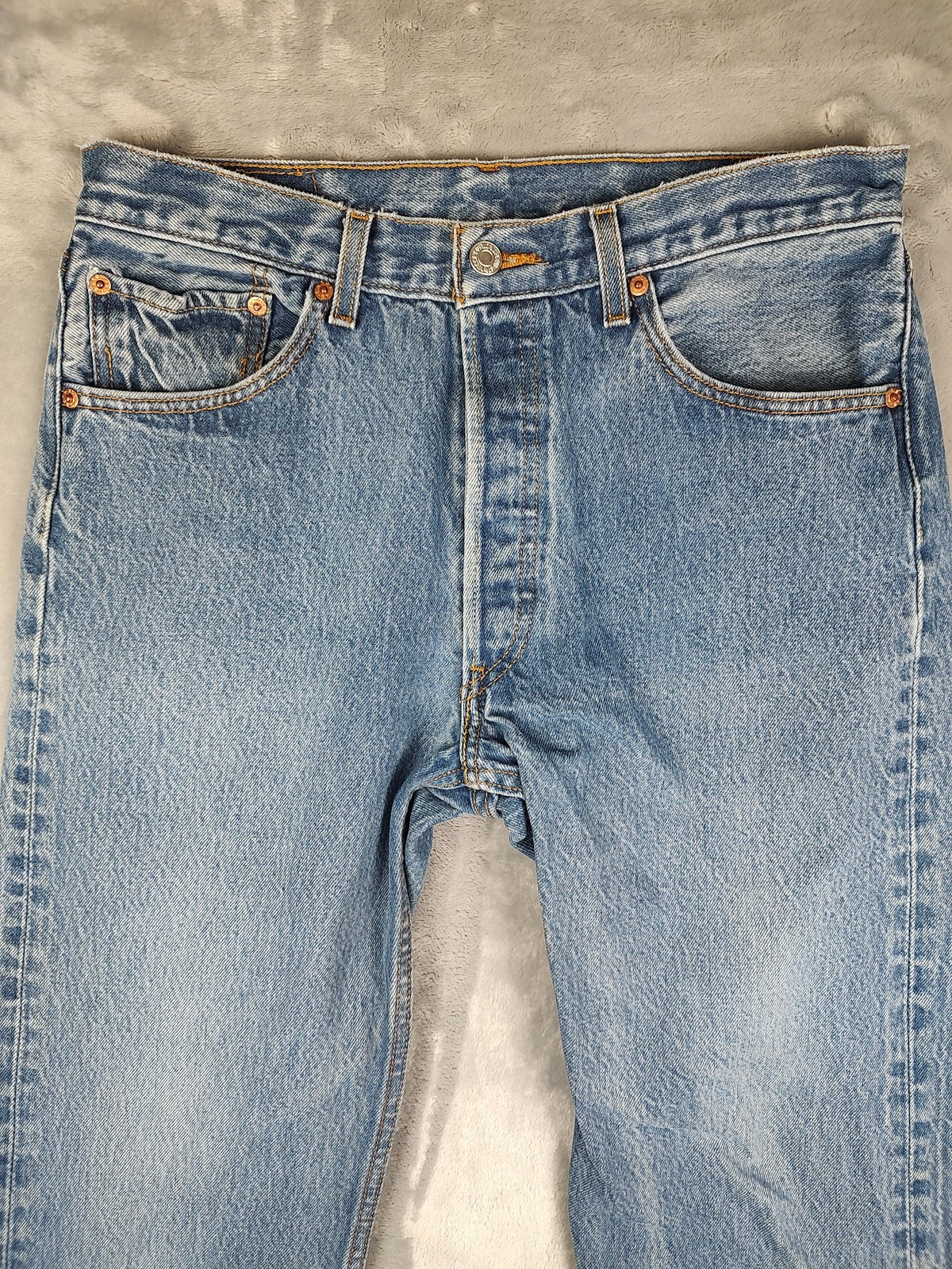 Levis 501 Jeans Mens 34×36 Blue Button Fly Straight Leg 100% Cotton Denim Pants