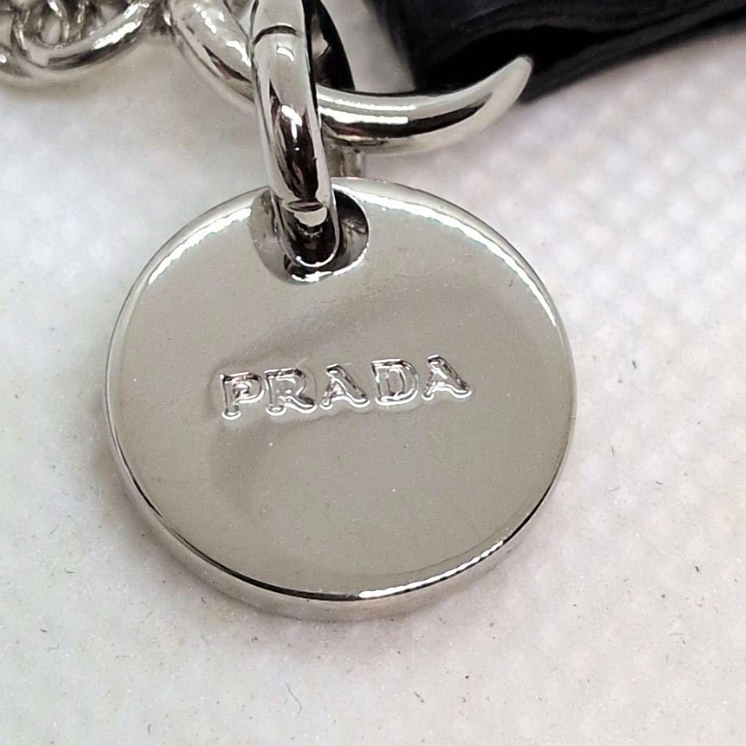 Unused Storage Item with Box PRADA Dog Charm Strap Metal Plate Dog