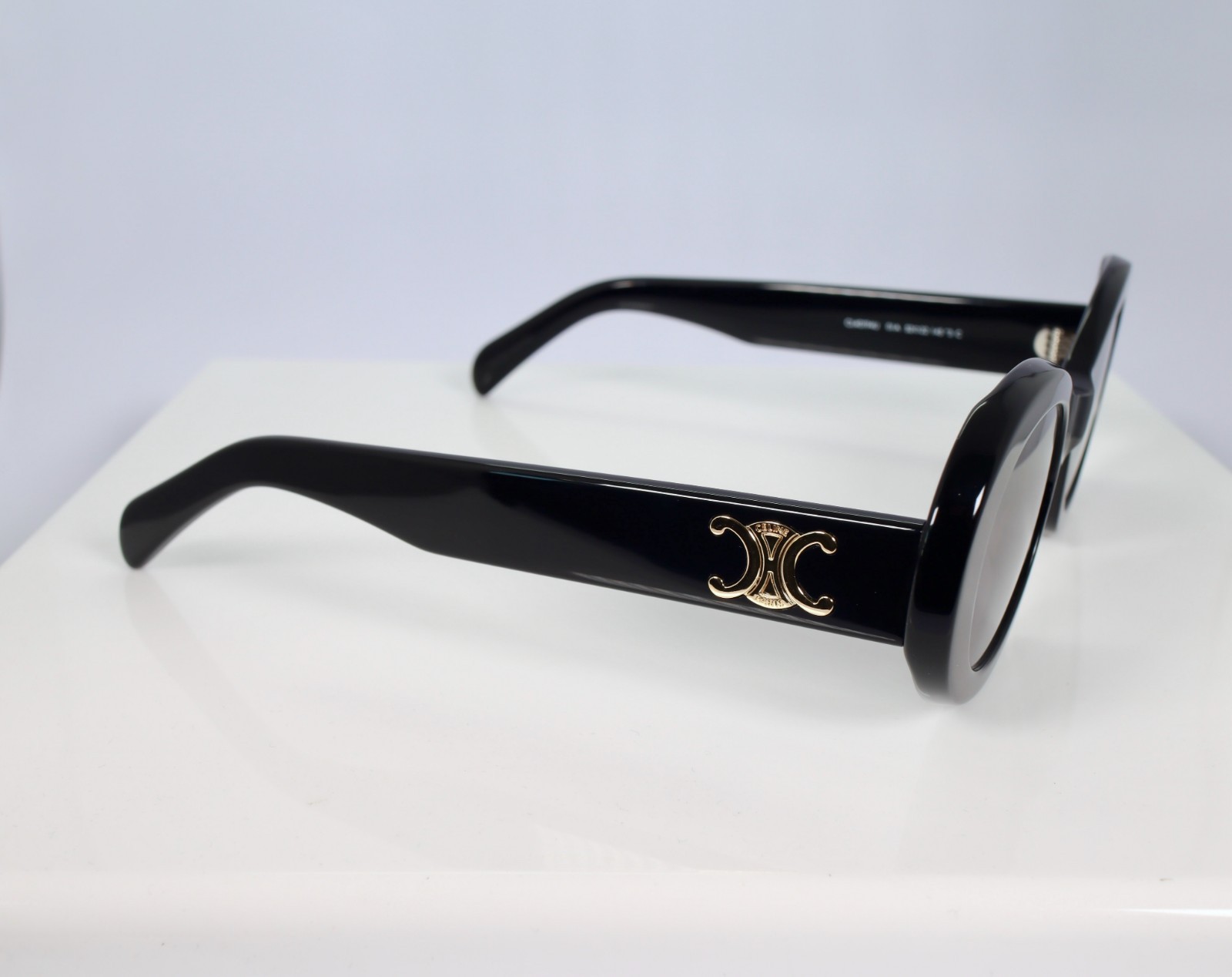 Celine CL40194U 01A 52mm Round Black Sunglasses with Grey Lens