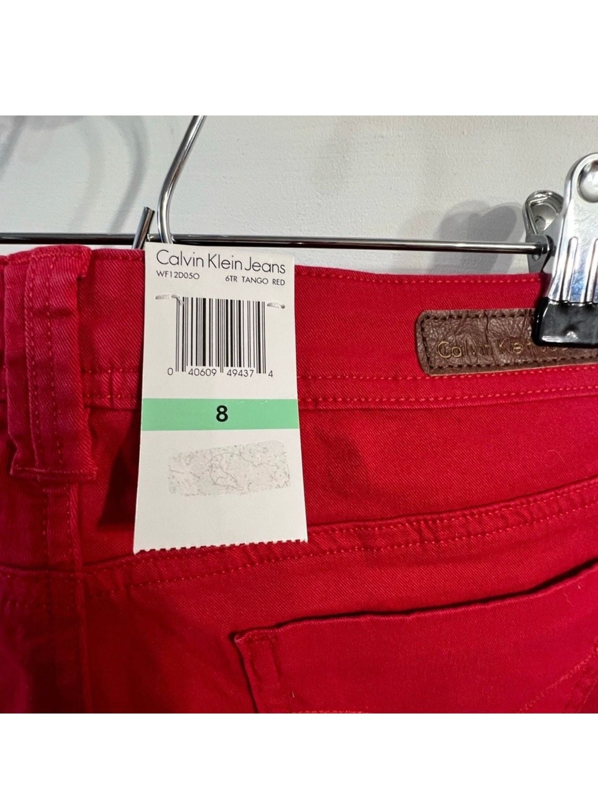 Calvin Klein Jeans Women’s Tango Red Tapered Denim Pants Size 8