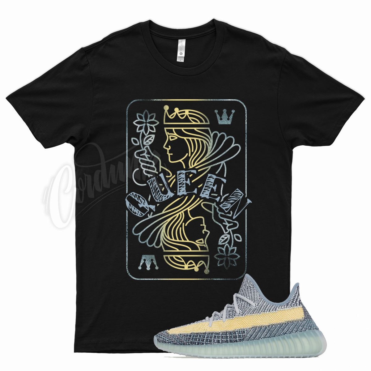 QUEEN T Shirt for YZ 350 ” Ash Blue ” 380 500 700 Glow Stone Sand Taupe