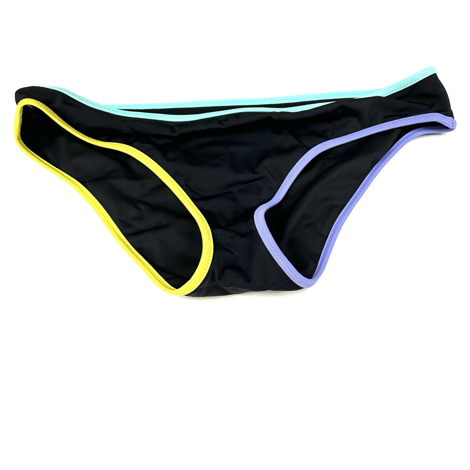 Y2K Victorias Secret Size Medium Classic Hipster Bikini Bottoms Black Purple 344