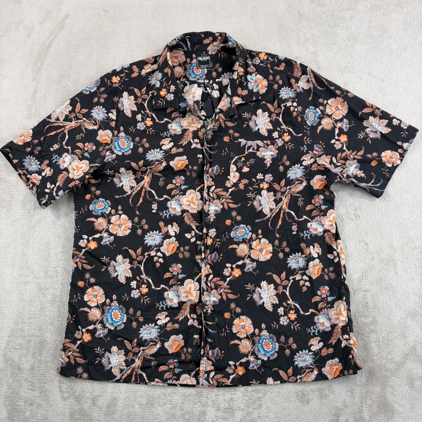 Todd Snyder Camp Loop Collar Shirt in Multi Floral AOP Men XL Resort Hawaii $199