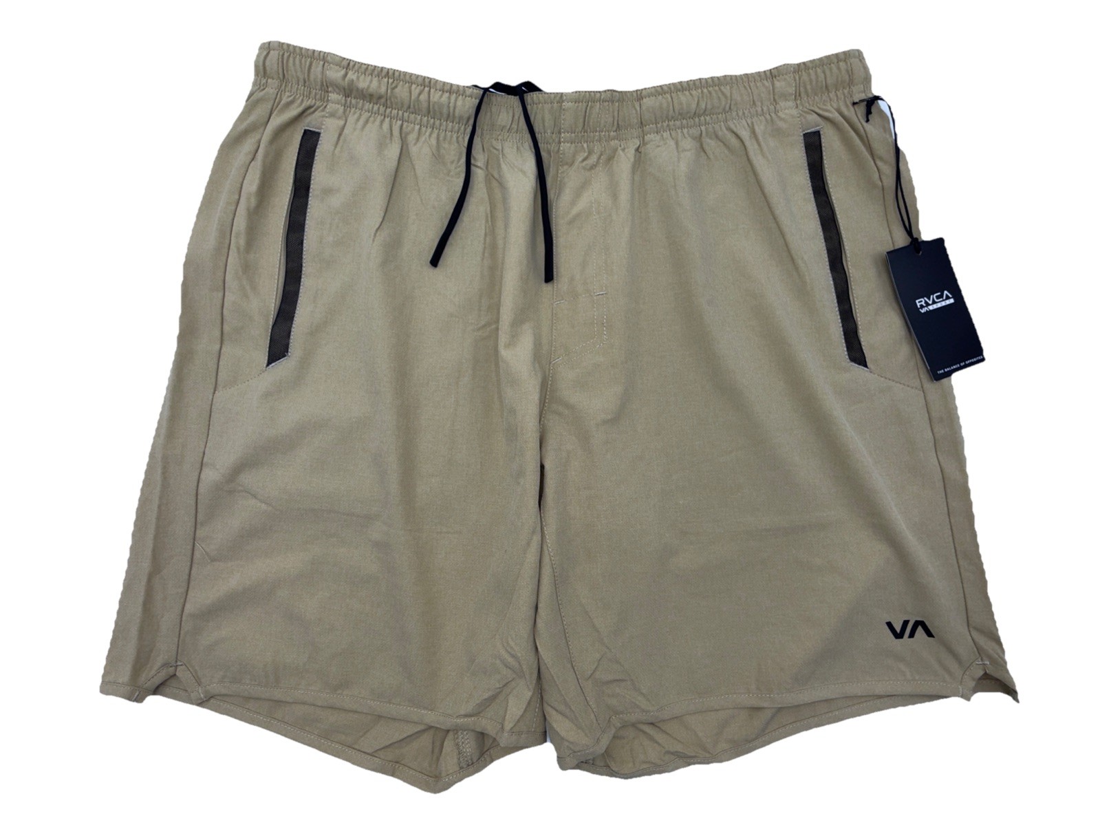 $60 RVCA Men’s Yogger Stretch 17 Shorts 8″ – Khaki Beige – XLarge -New Tag