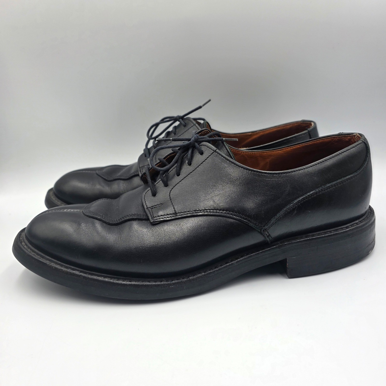 Bowen Made in England Black Leather Split Toe Derby Shoes 7986 Dainite Sole 9