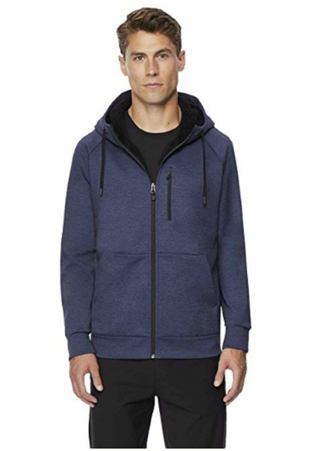 32 Degrees Heat Men’s Sherpa Lined Hoodie Heather Stormy Night