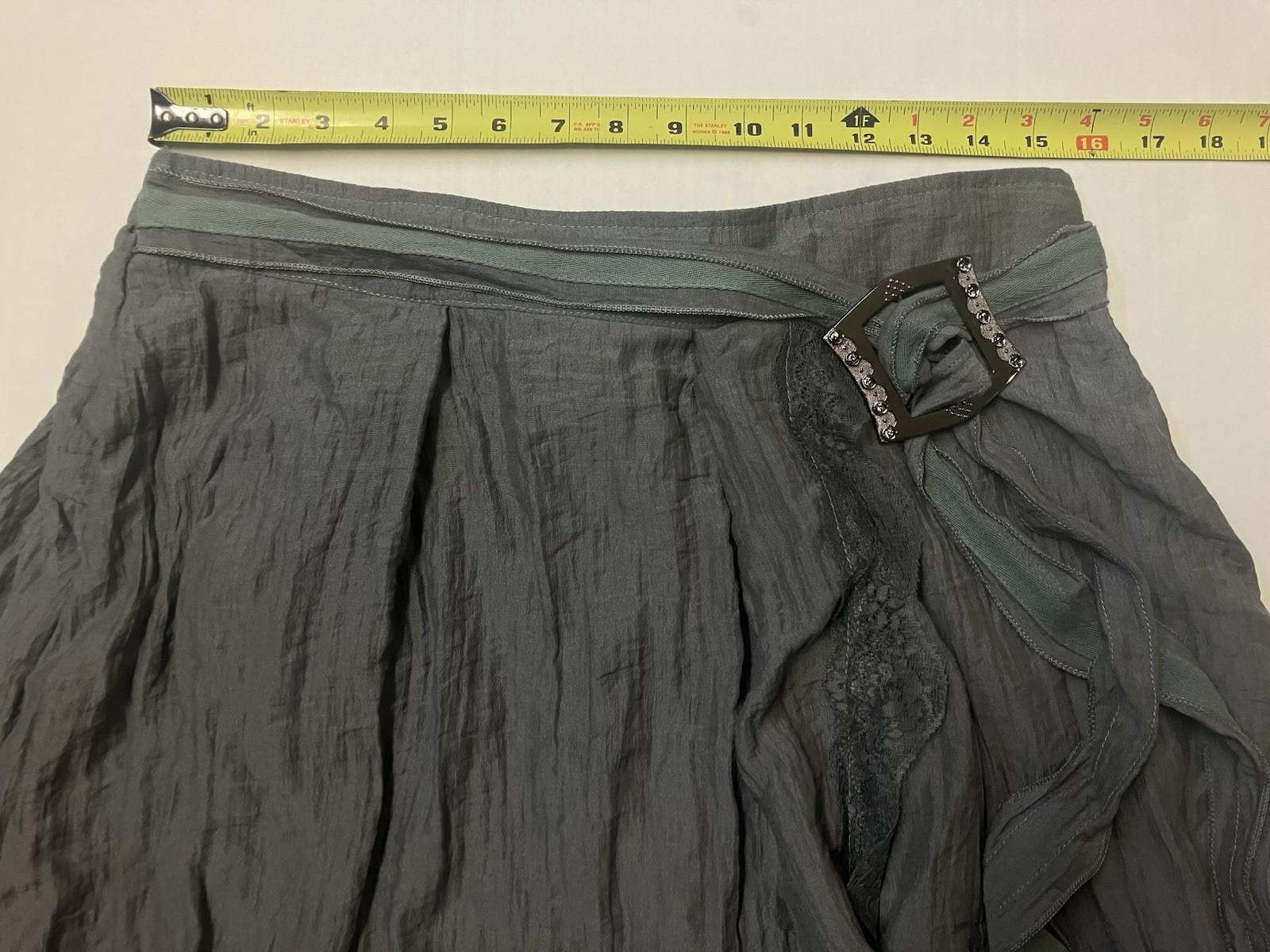 Pretty Angel Layered Midi Gray Asym Skirt Size XL 31 Festival Renaissance Fair