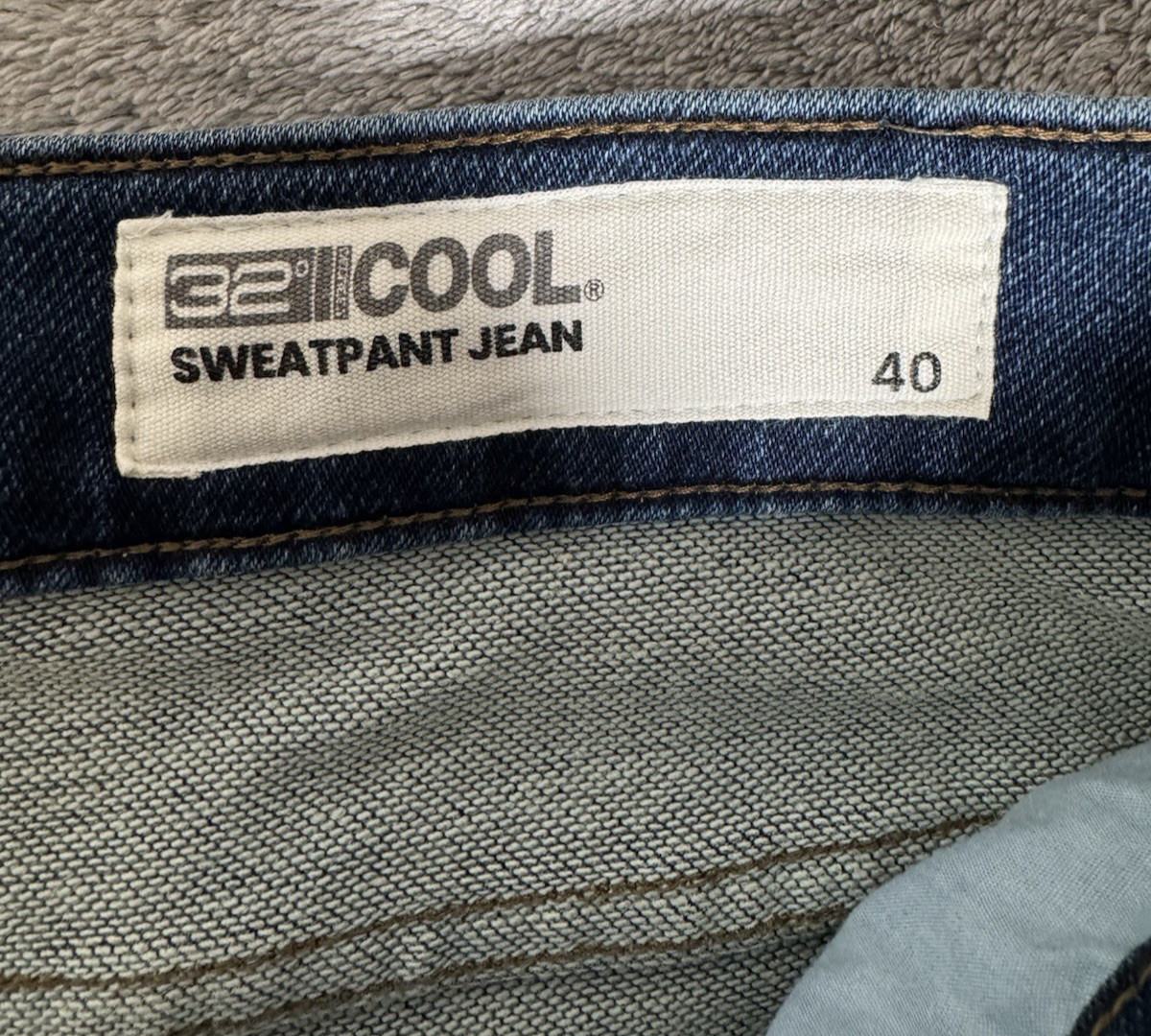 32 Degrees Cool Sweatpant Jeans Mens 40×32 Dark Wash Denim Straight Stretch