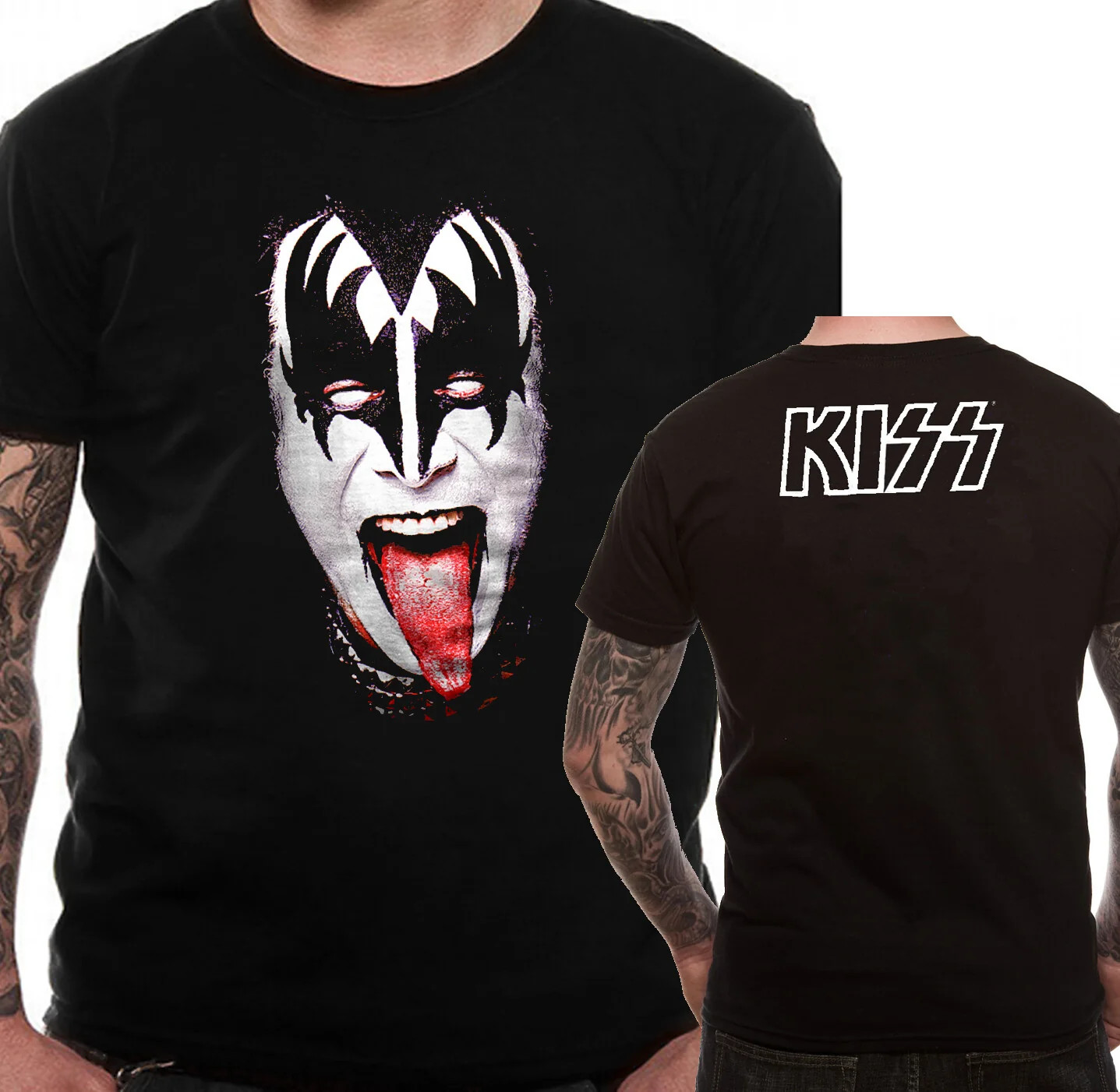 Official Kiss T Shirt Demon Face Gene Simmons Black New M L XL