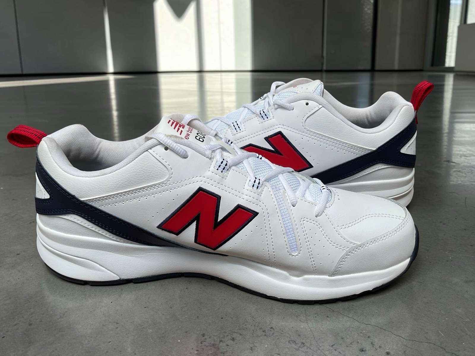 New Balance 608 MX608HR5 Men’s Size 15 White Red Navy Training Walking Shoes