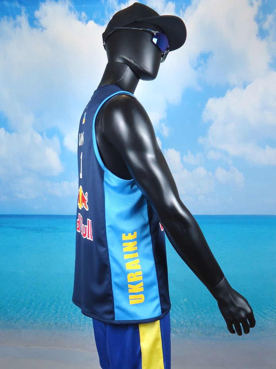 Beach Volleyball Jersey UKRAINE #1 Navy Size S, M, L, XL, 2XL New