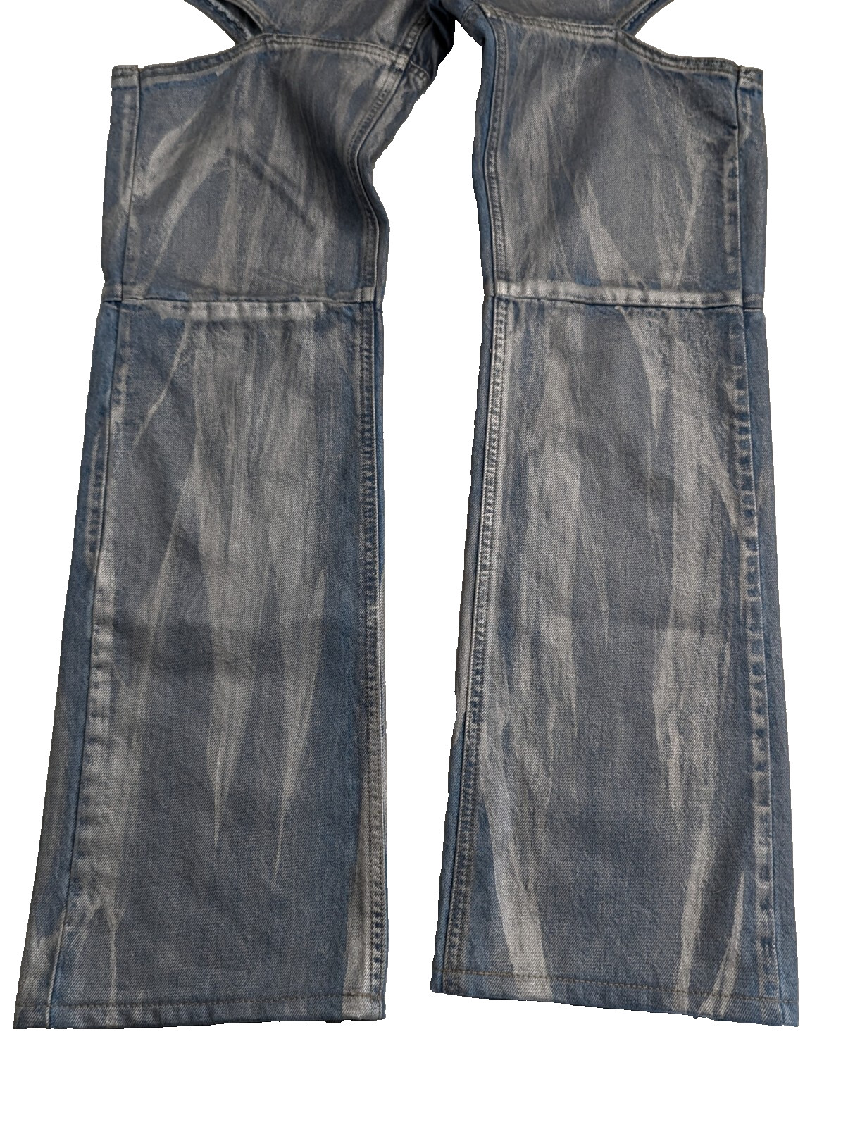 Source Unknown Blue Cut Out Coated Jeans Stone Washed Women’s Sz Medium