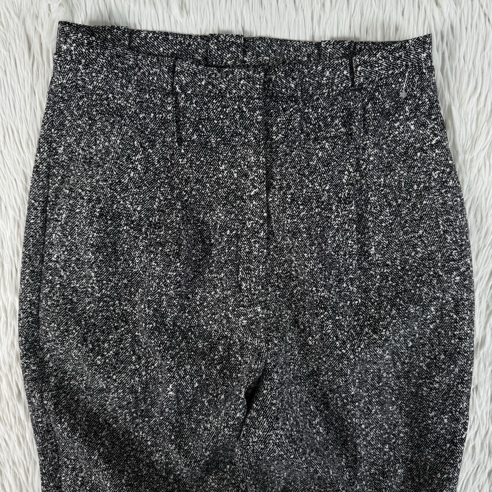 Express Black Salt & Pepper Pattern Super High-Rise Ankle Dress Pants Women’s 8L