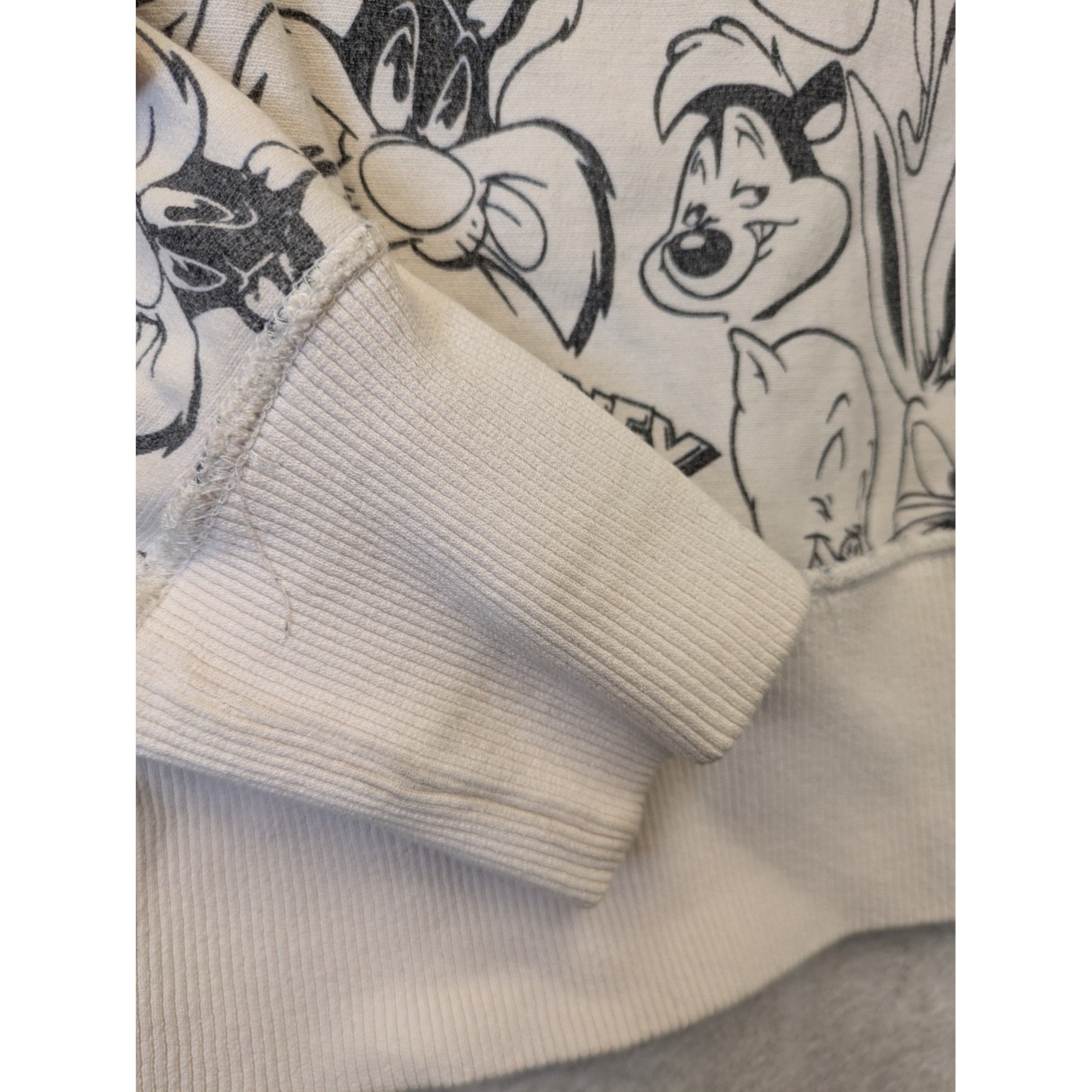 Champion Todd Snyder Sweatshirt Men’s Small Cream Looney Tunes All Over Print