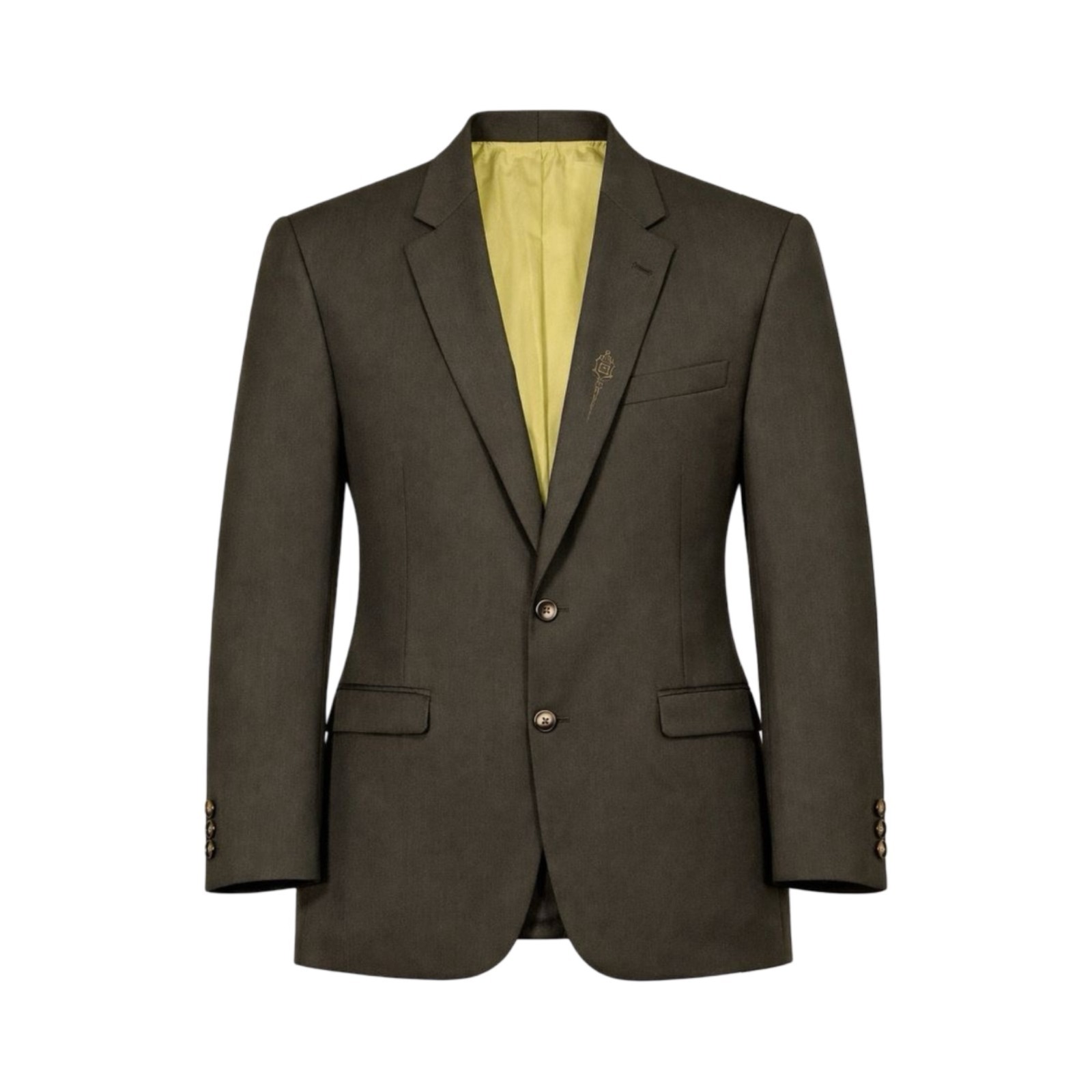 Mister Italian Tailoring Blazer Olive Green Minimal Elegant Men M IT 48 Vintage