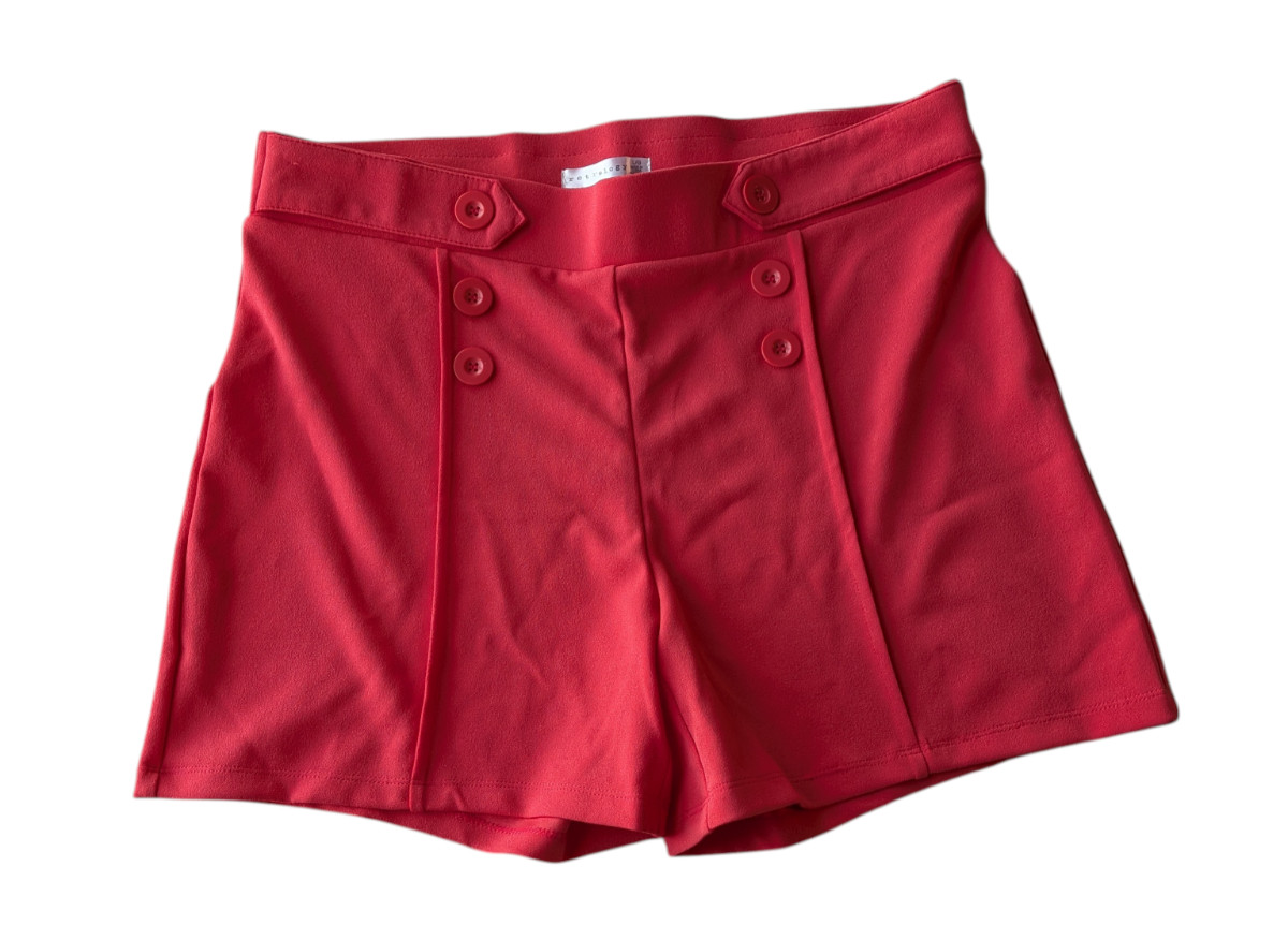 NEW Retrology Womens Sailor Shorts Size L Pink Pull On Nautical Retro Preppy