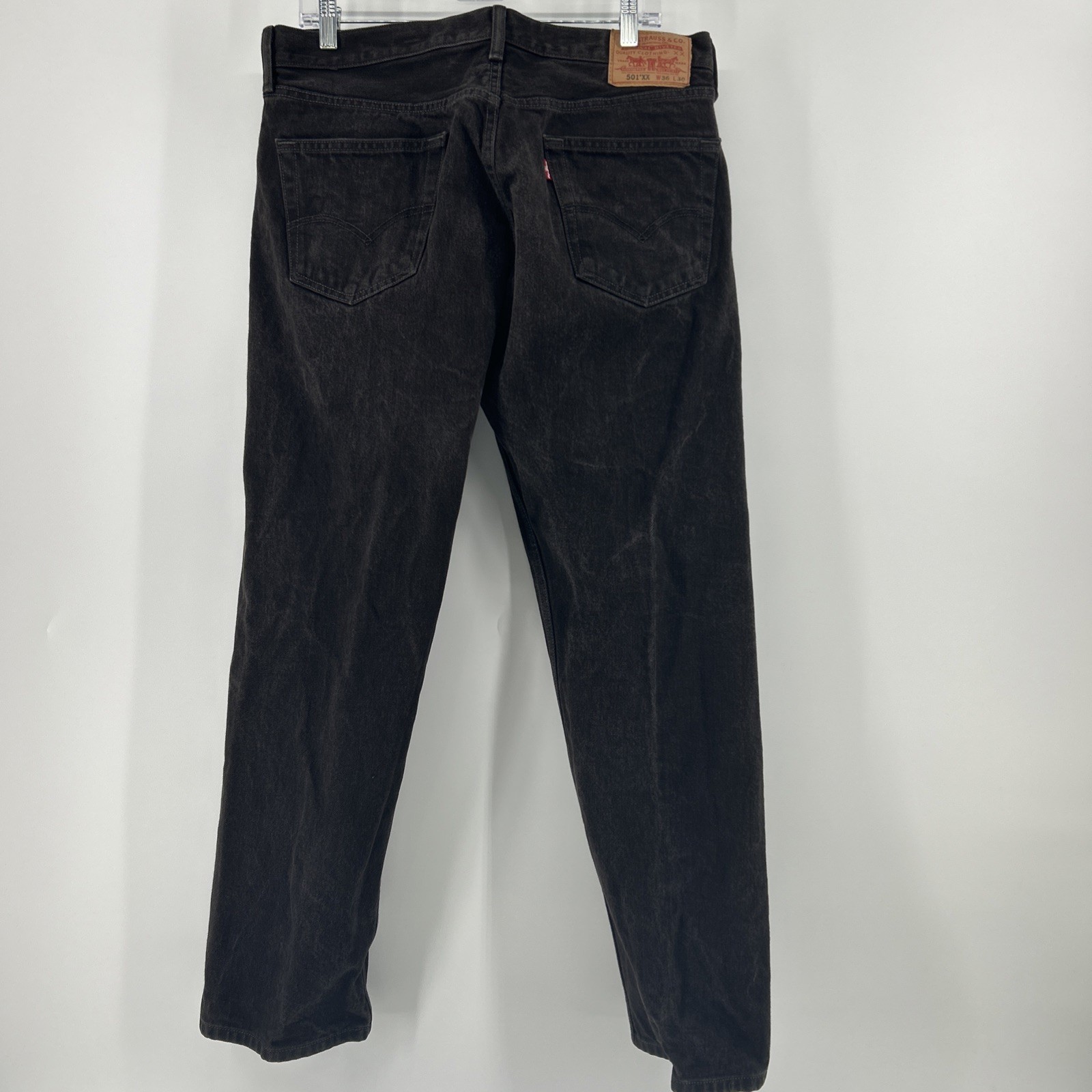 Vintage Levi’s 501XX Button Fly Jeans Mens 36 Black Wash Distressed Y2K