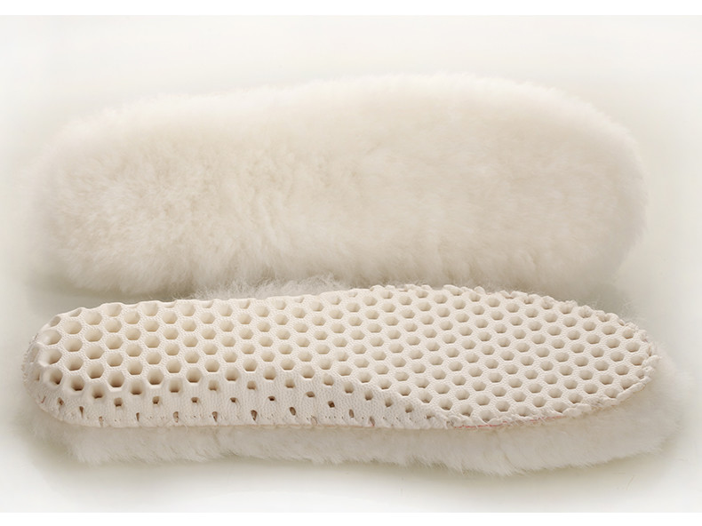 Genuine Sheepskin Lambswool Cushioning Shearling Honeycomb Sport Winter Insoles