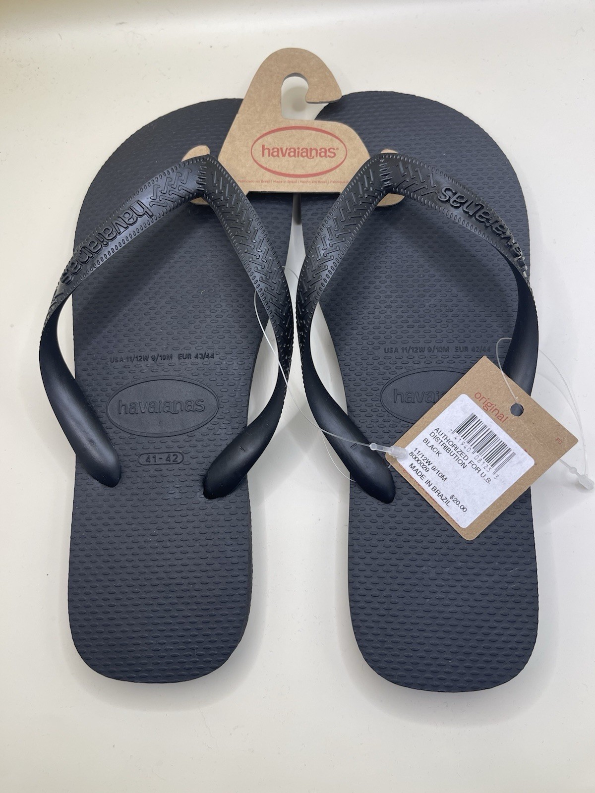 Havaianas Flip Flops Brazil Beach Summer Sandals Black Men’s Size 10