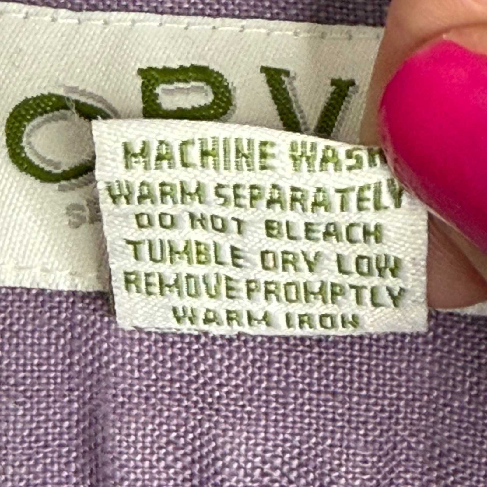 Orvis 100% Linen Button Front Shirt Womens M Purple Lavender Lagenlook Preppy