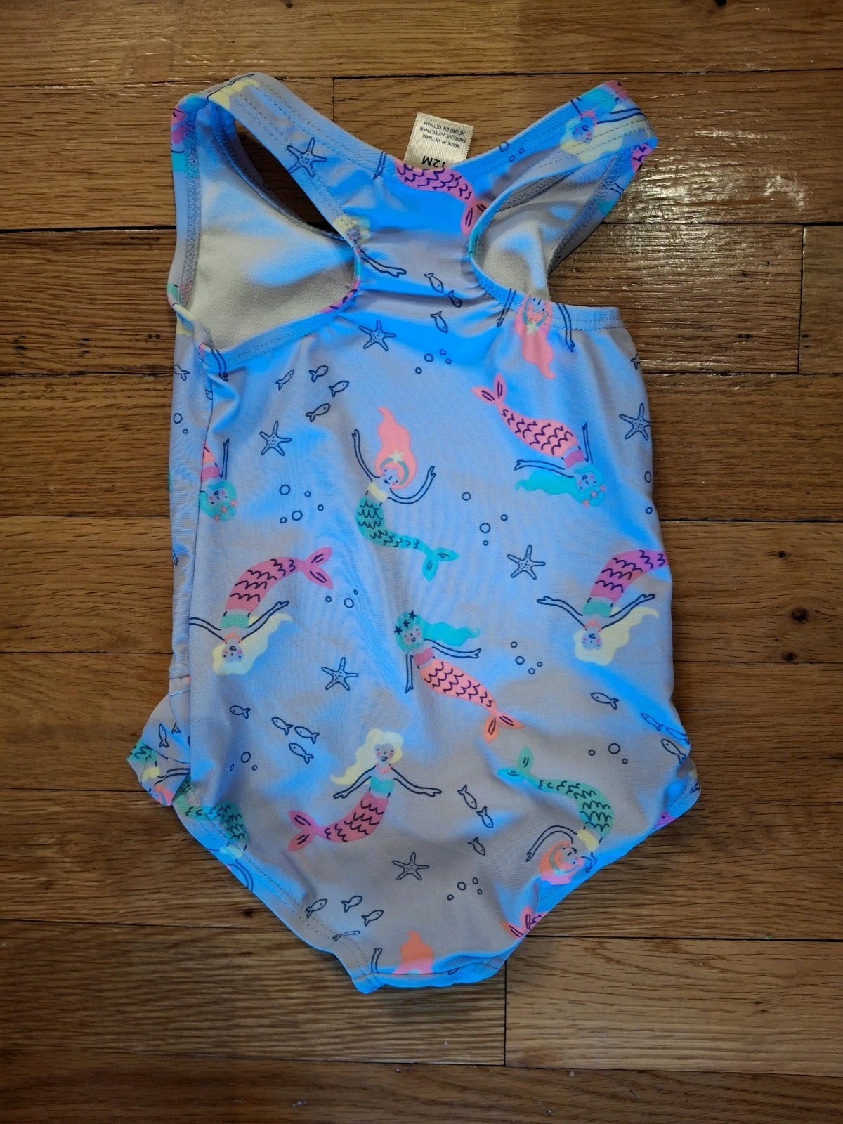 Cat & Jack + OshKosh B’gosh Girls One-Piece Swimsuit Lot 9M/12M Mermaid/July 4th