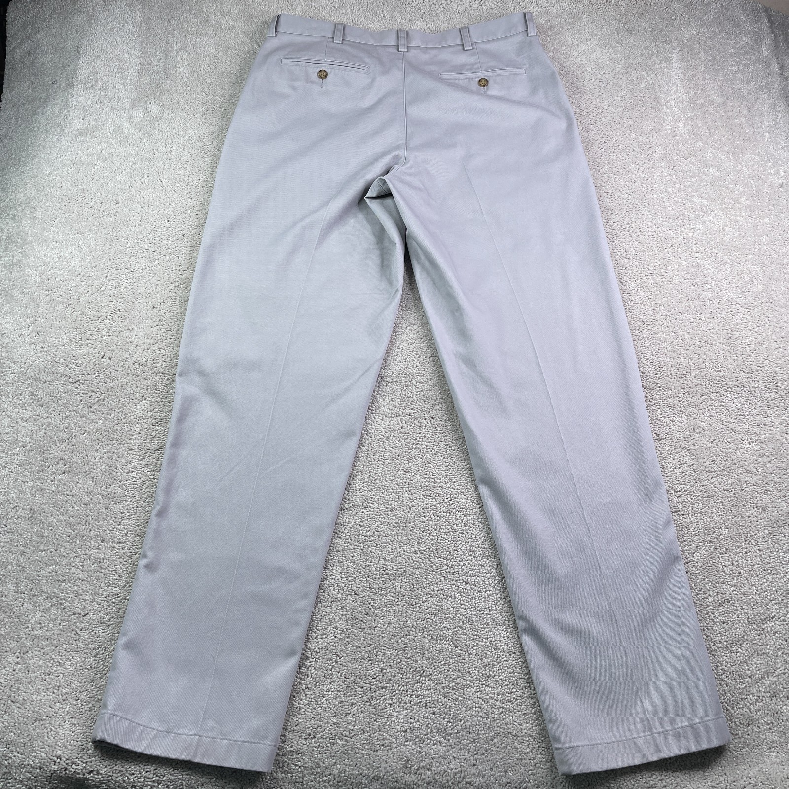 NEW LL Bean Pants Mens 35×34 Grey Wrinkle Free Double L Classic Fit Chino Slacks