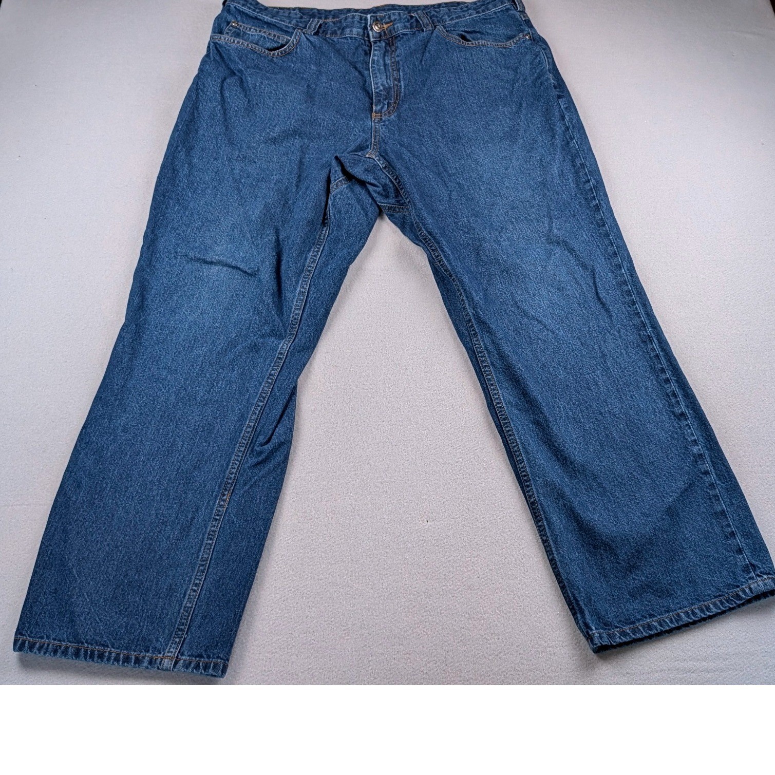 Duluth Trading Co Ballroom Blue Denim Jeans Mens 38×30 Relaxed Fit Straight Leg