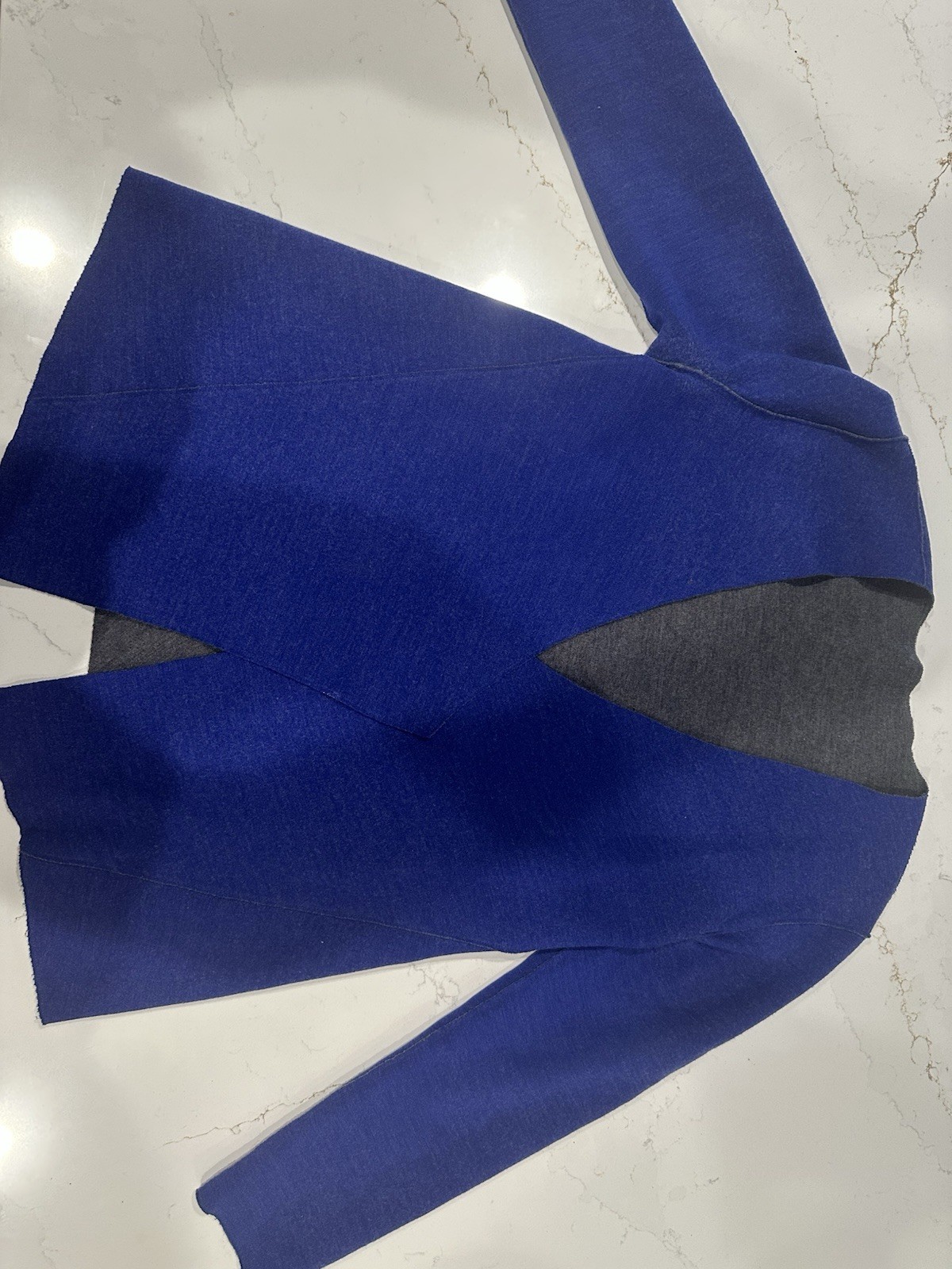 EILEEN FISHER Sz M Mohair Wool Draped Cardigan Sweater Blue & Gray