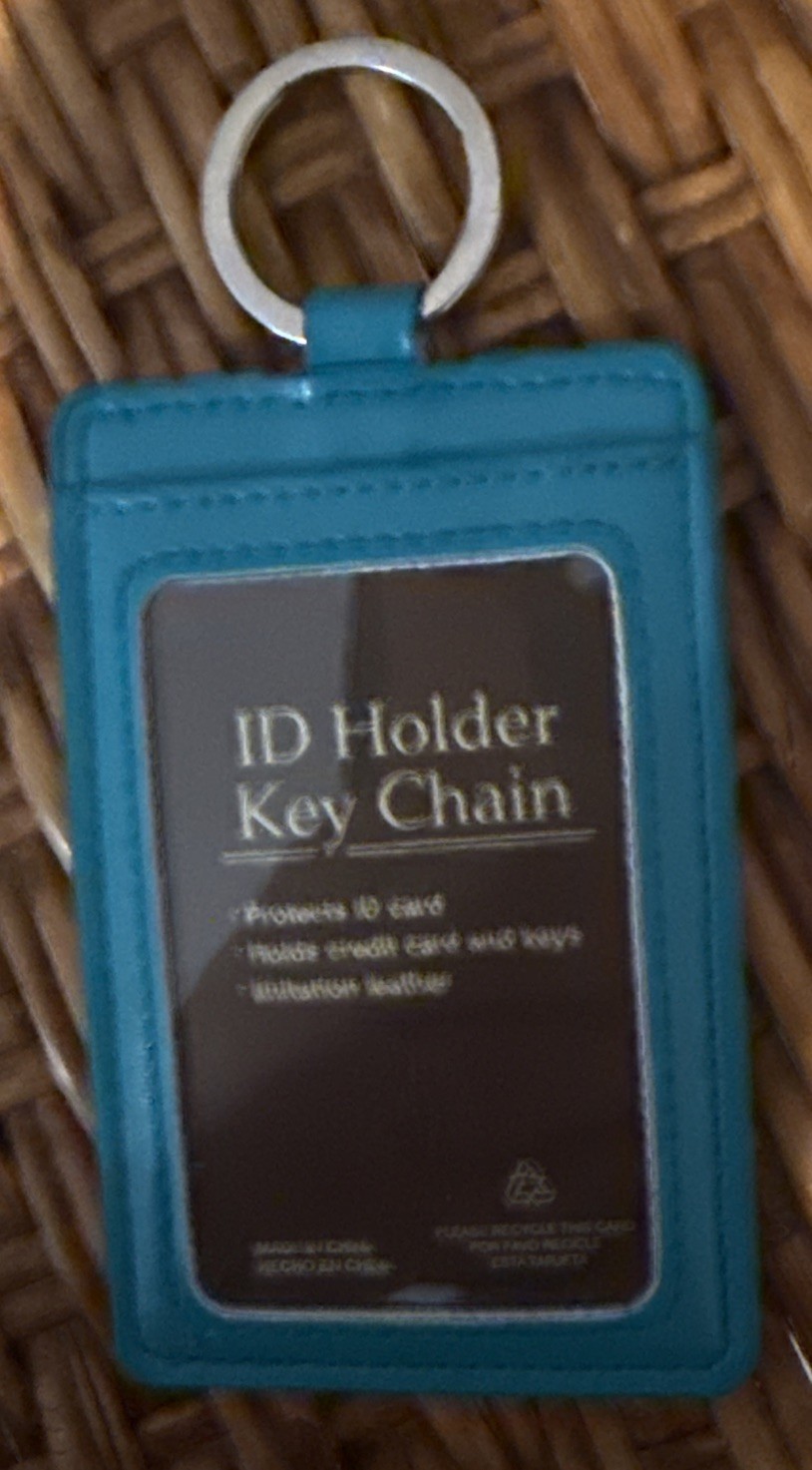 ID Holder Key Chain Teal