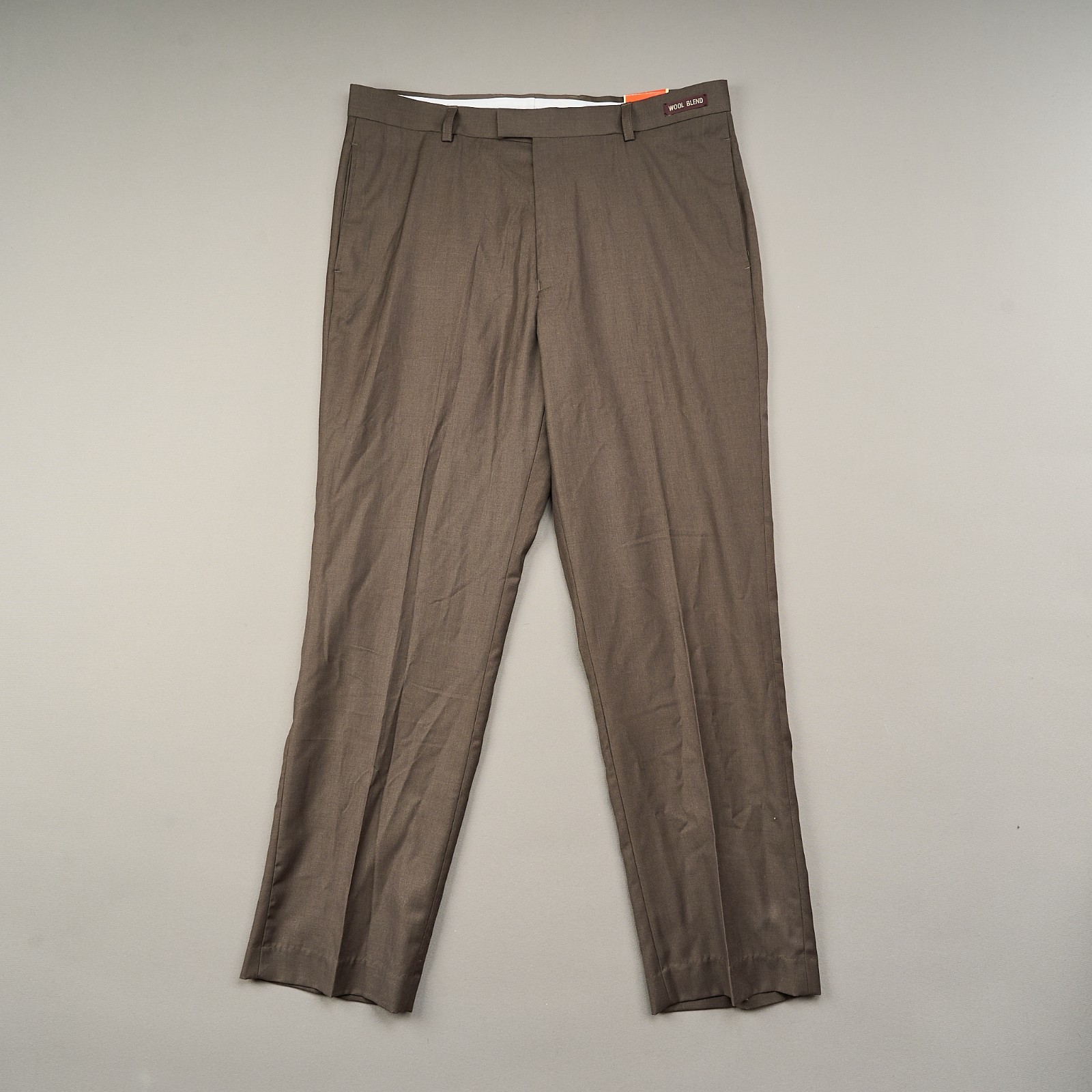 James Tattersall Dress Pants Men Sz 38 Brown Wool Blend NWT