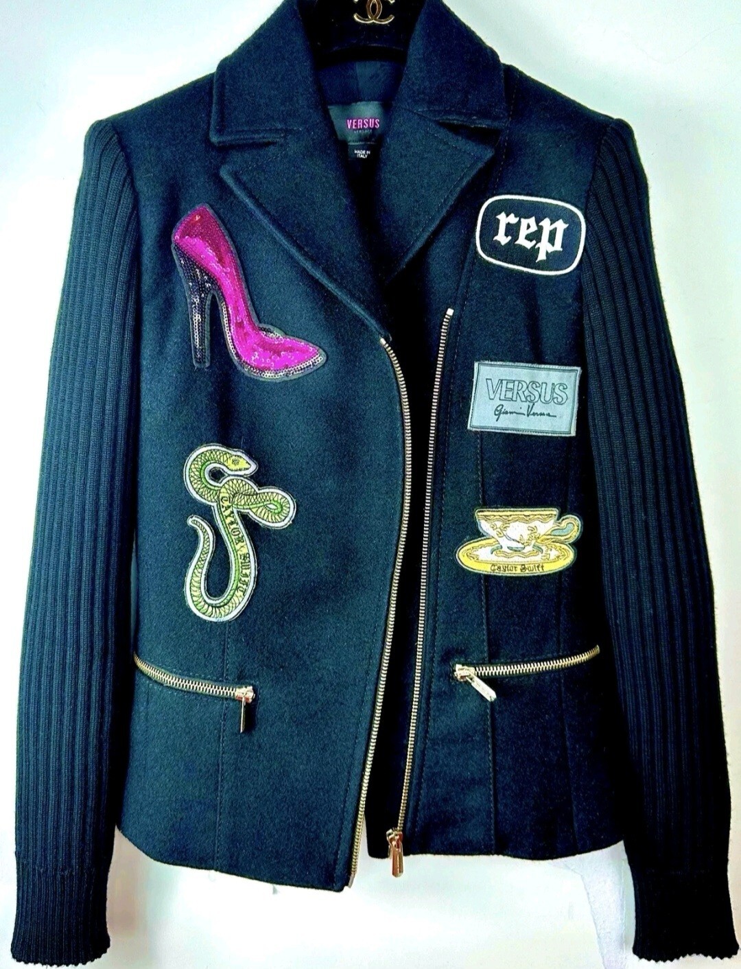 Versace Taylor Reputation Snake Patch Concert Jacket 38 40 2 4 Costume Top XS S