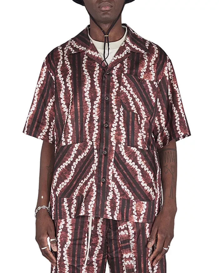 Nicholas Daley L6670 Mens Brown Aloha Camp Button-Down Shirt Size M