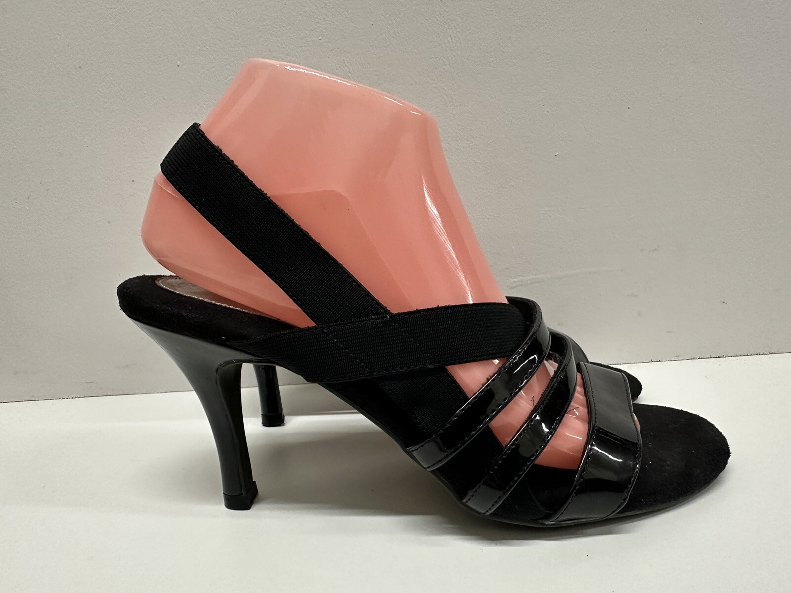 DeFlex Comfort Plus women size 8.5 black high heel slingback sandals